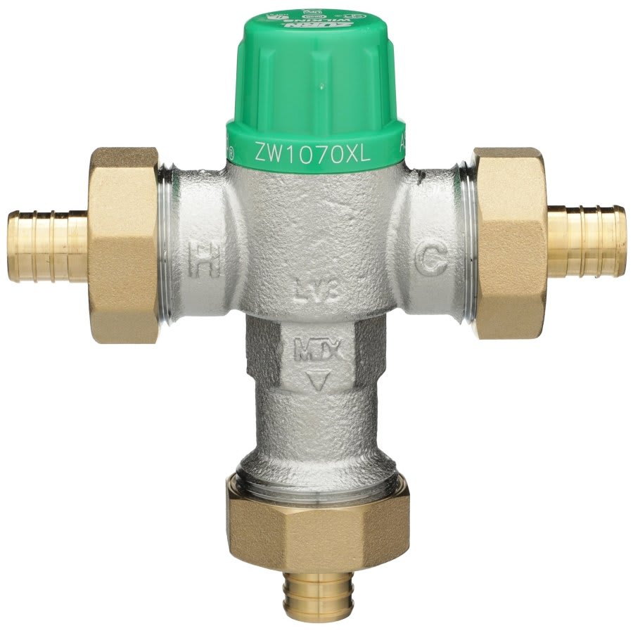 Aqua-Gard® Mixing Valve, 1/2 in, PEX, Bronze, Satin Nickel