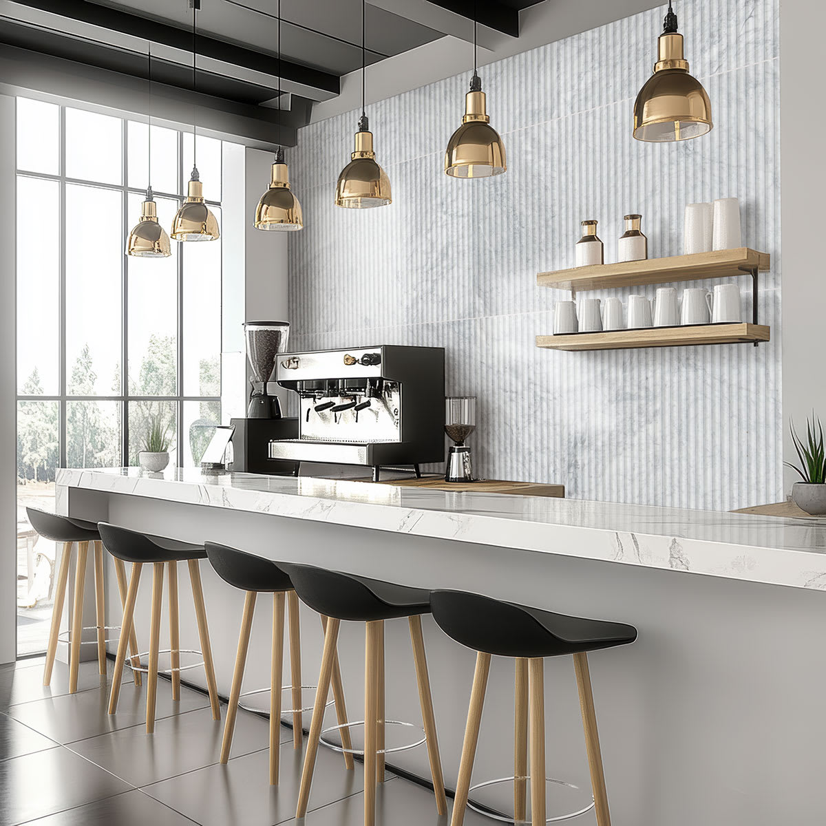 Carrara White Milano Ribbo Honed