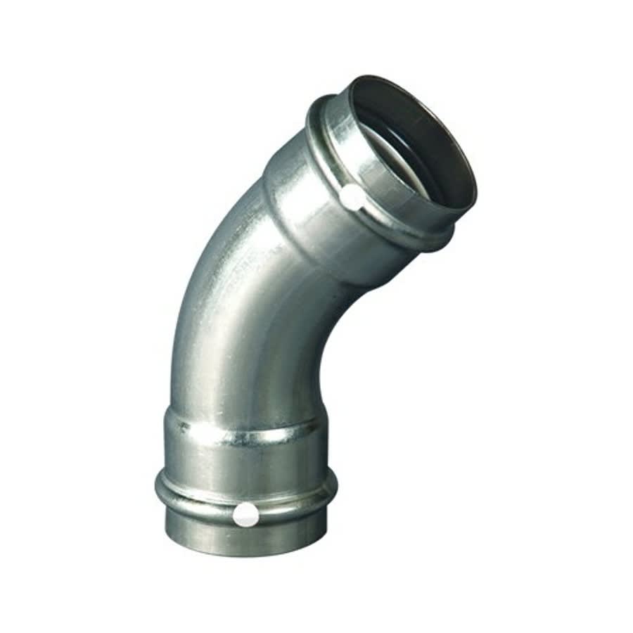 45 deg Elbow, 1-1/2 in, Press, 304/304L Stainless Steel