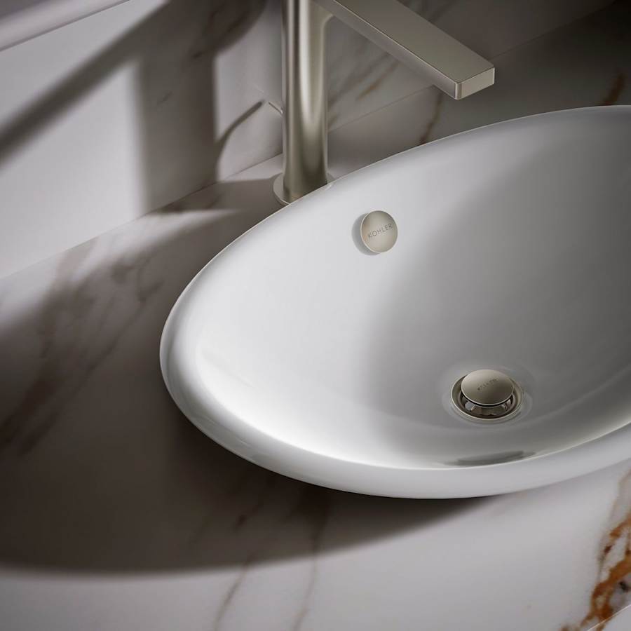 Iron Plains 20-3/4"L Enameled Cast Iron Wading Pool Oval Bathroom Sink with Overflow and White Painted Underside