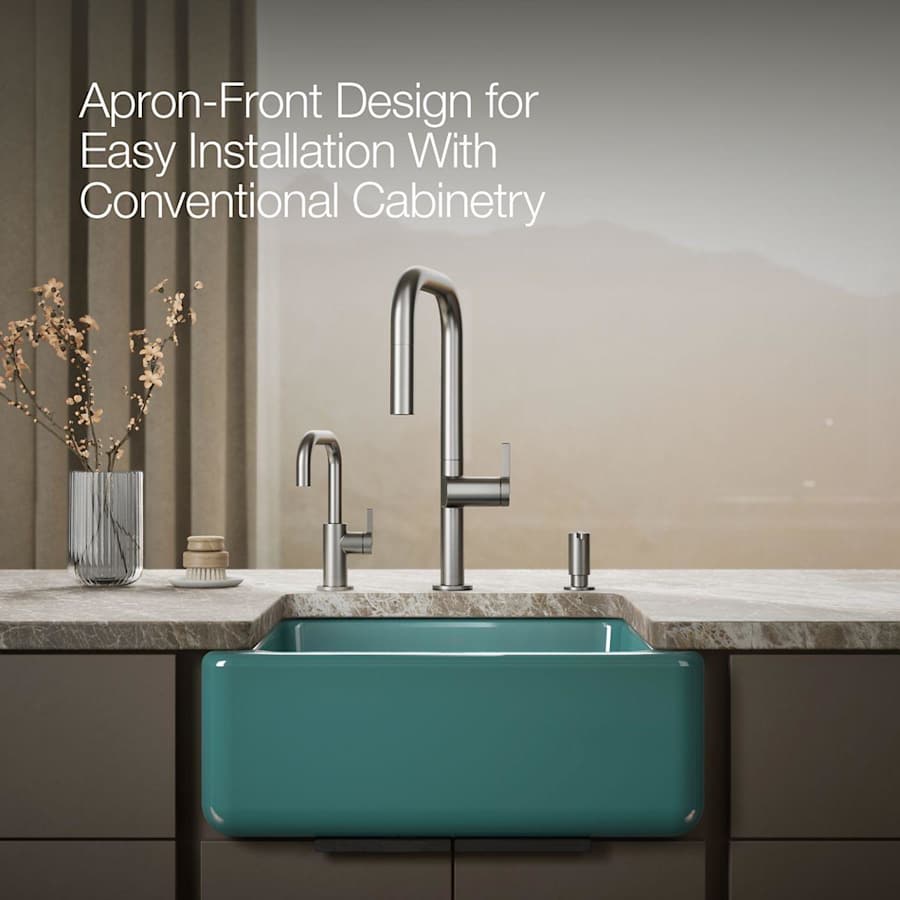 Whitehaven 23-1/2" Self-Trimming Farmhouse Single Basin Enameled Cast Iron Kitchen Sink