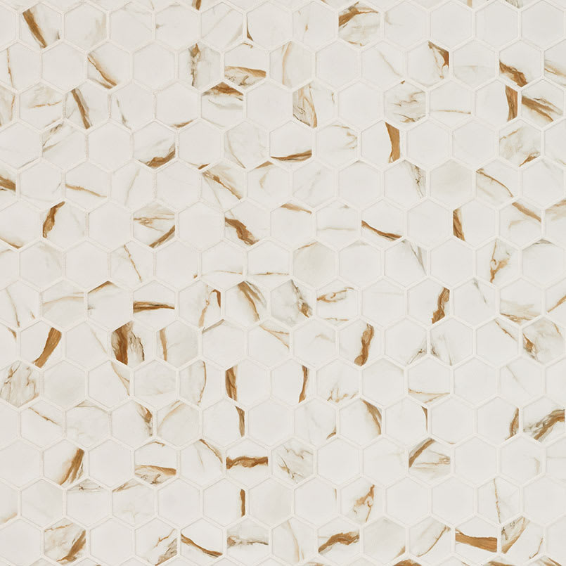 Calacatta Gold Matte 2" Hexagon