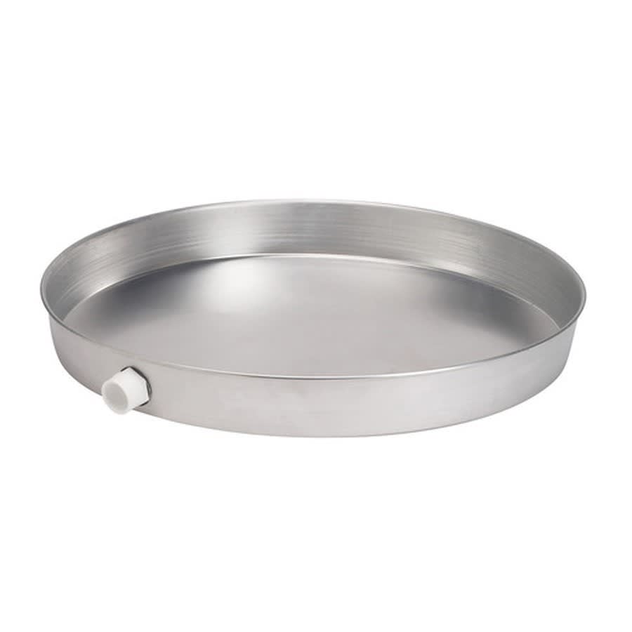 Tank Heater Pan, Round, 18 in Dia, Side Connection, Aluminum