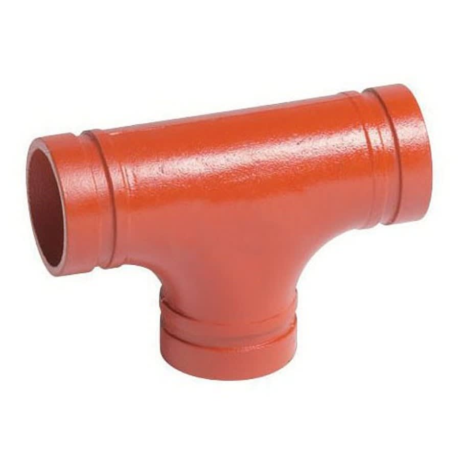 Tee, 6 x 3 in, Groove, Ductile Iron, Enamel Painted
