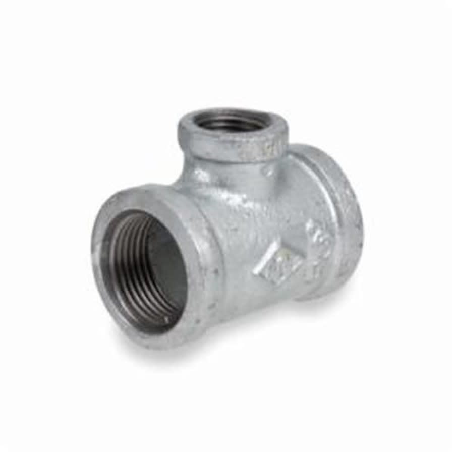 Tee, 1-1/2 x 1-1/4 x 3/4 in, FNPT, 150 lb, Malleable Iron, Galvanized