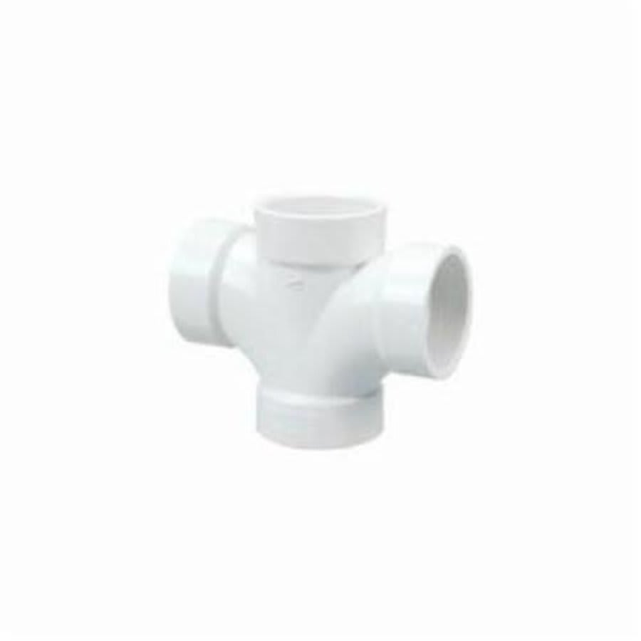 Double Sanitary Tee, 4 in, Hub, DWV, PVC