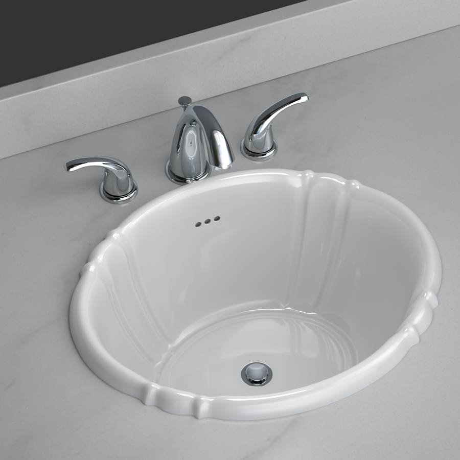 Richardson 17-5/8" Oval Vitreous China Drop In Bathroom Sink with Overflow