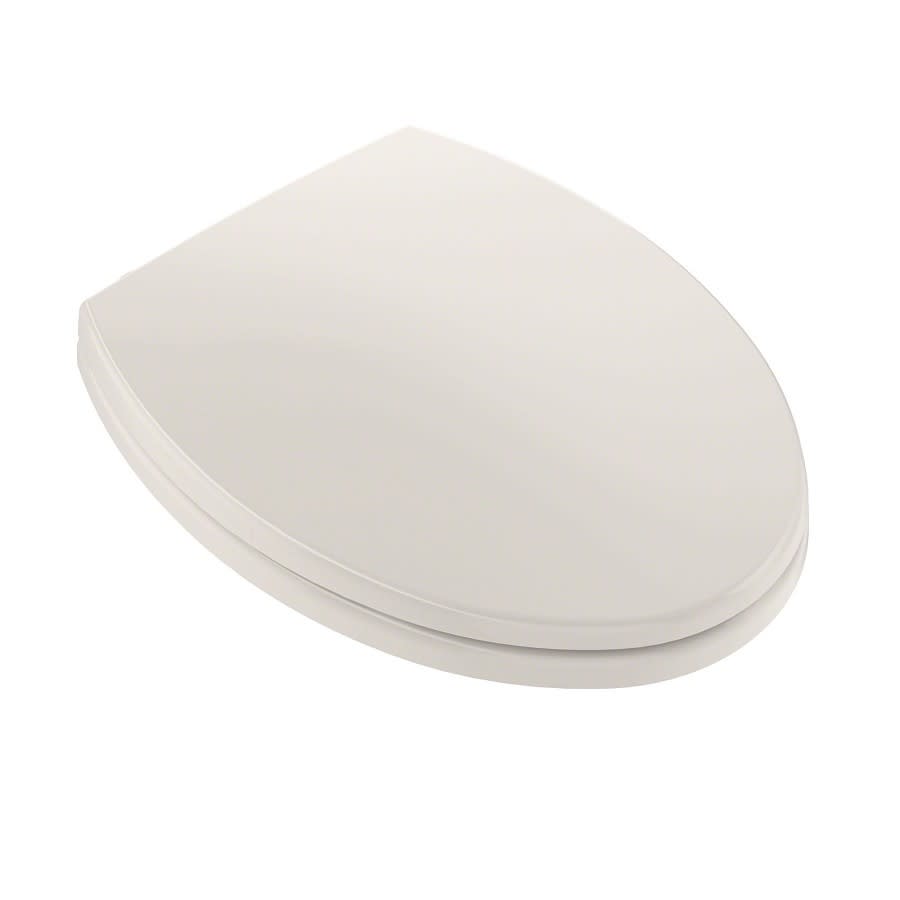Toilet Seat, Elongated Bowl, Closed Front, With Cover, Plastic, Off-White