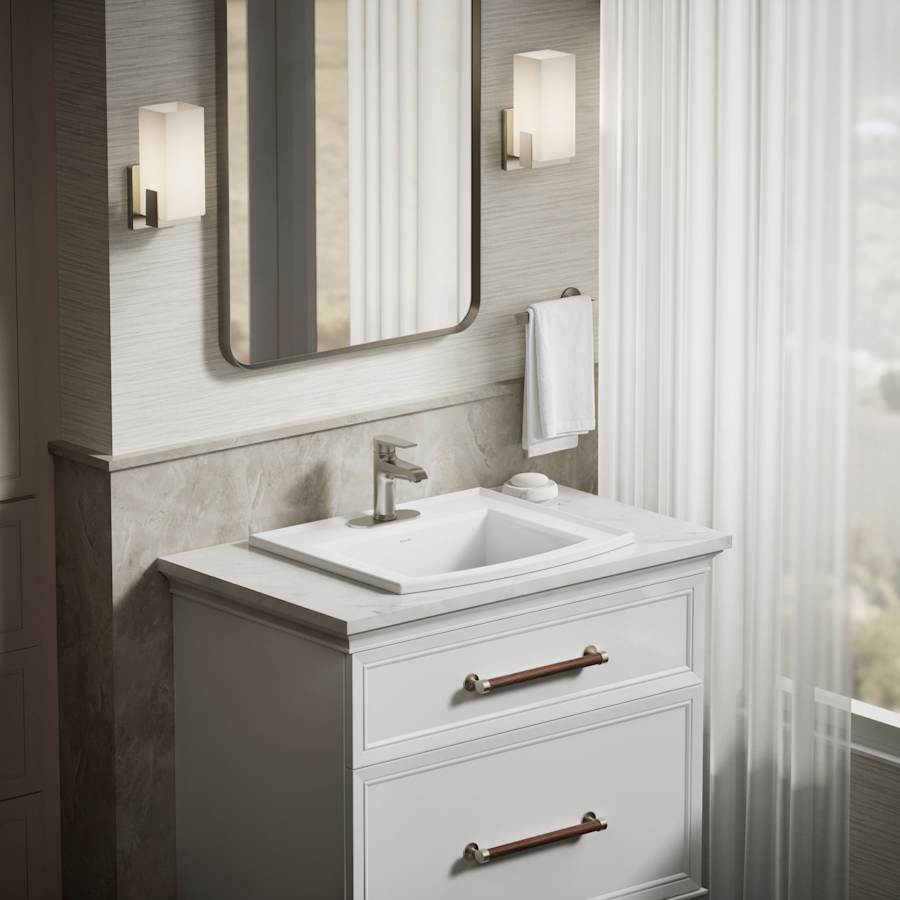 Archer 22-5/8" Drop In Bathroom Sink with 3 Holes Drilled and Overflow