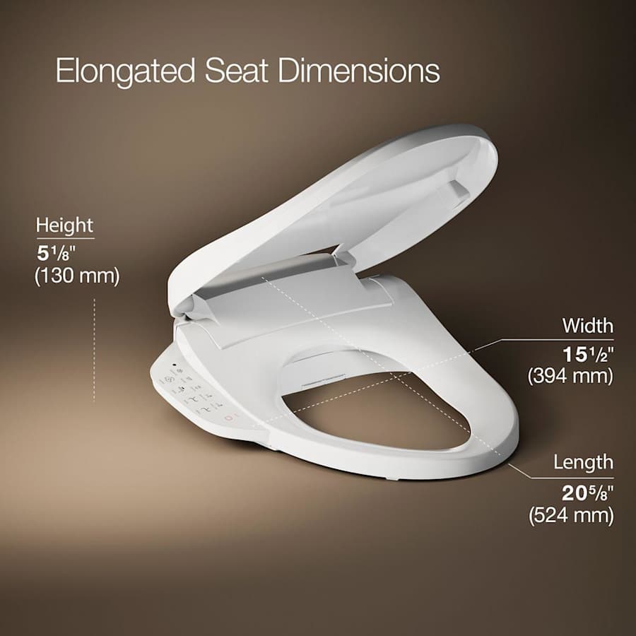 PureWash E590 Elongated Bidet Toilet Seat with Heated Seat, Self-Cleaning UV Technology, Adjustable Water Temperature, Warm-air Drying, and 2 Spray Options