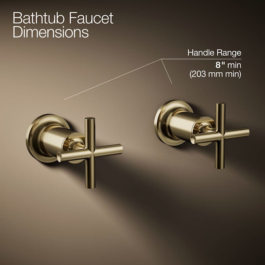 Purist Deck or Wall Mounted Cross Handles for Tub Faucet