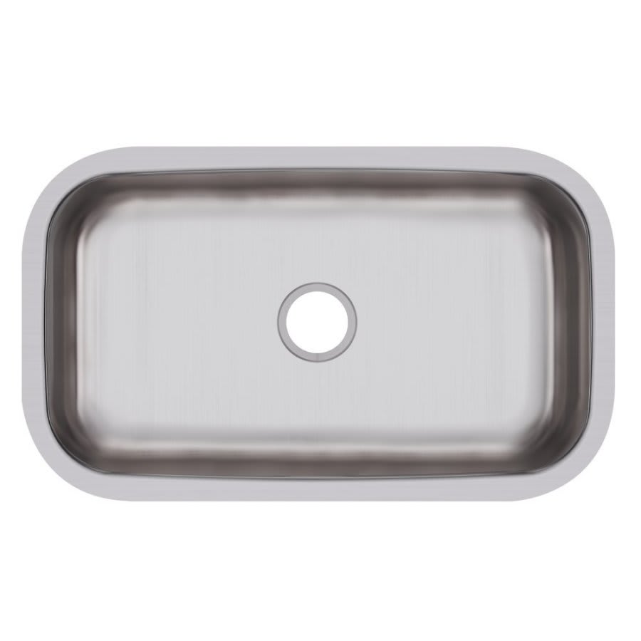 Dayton® Single Bowl Kitchen Sink, Under Mount, 30-1/2 x 18-1/4 in, 8 in Bowl Depth, 18 ga Radiant Satin Steel, Stainless