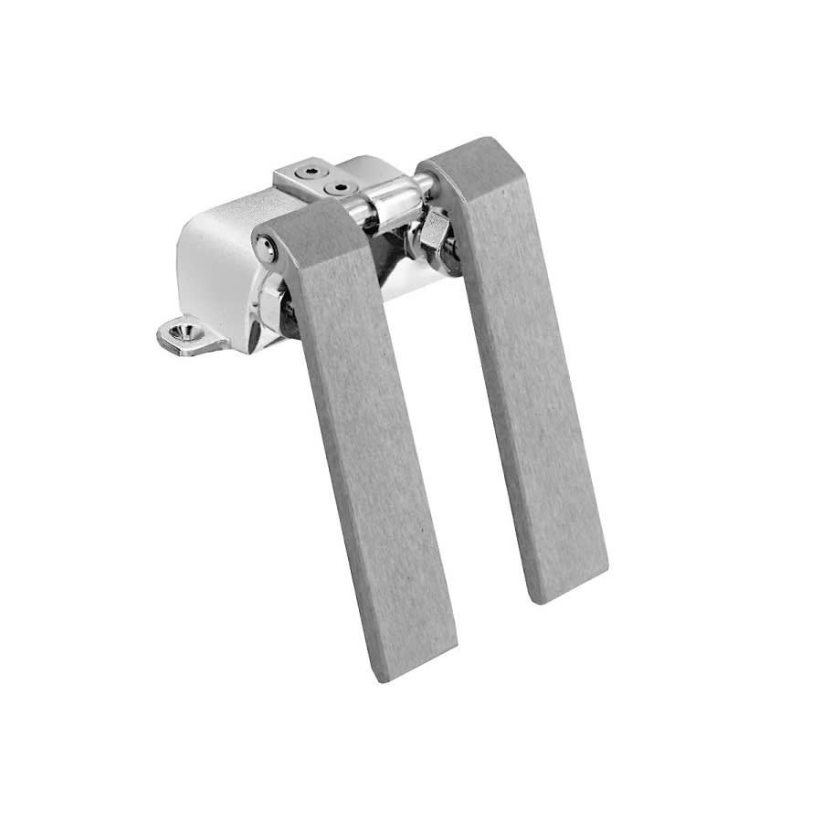 Floor Mount Double Knee Control Valve, 5-3/4 in L x 5-1/4 in W x 2-3/8 in H, Stainless Steel, Polished Chrome