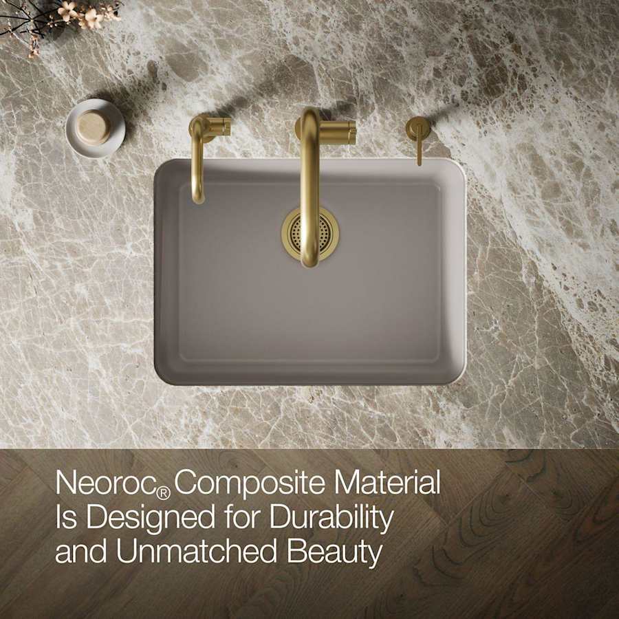 Cairn 24-1/2" Undermount Single Bowl Neoroc Granite Composite Kitchen Sink with Bottom Sink Rack
