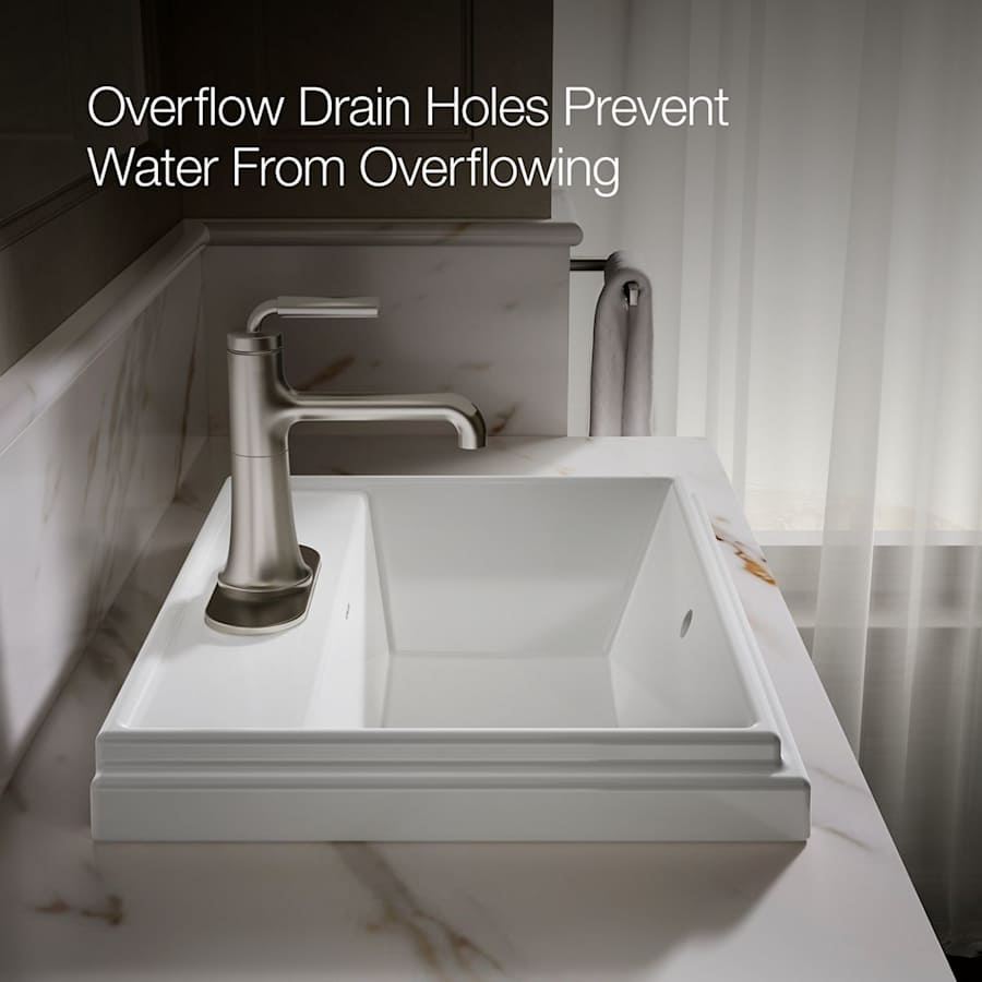 Tresham 20" Drop In Bathroom Sink with 1 Hole Drilled and Overflow