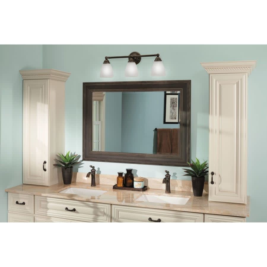 Brantford 26" Wide 3 Light Bathroom Vanity Light with Frosted Shades