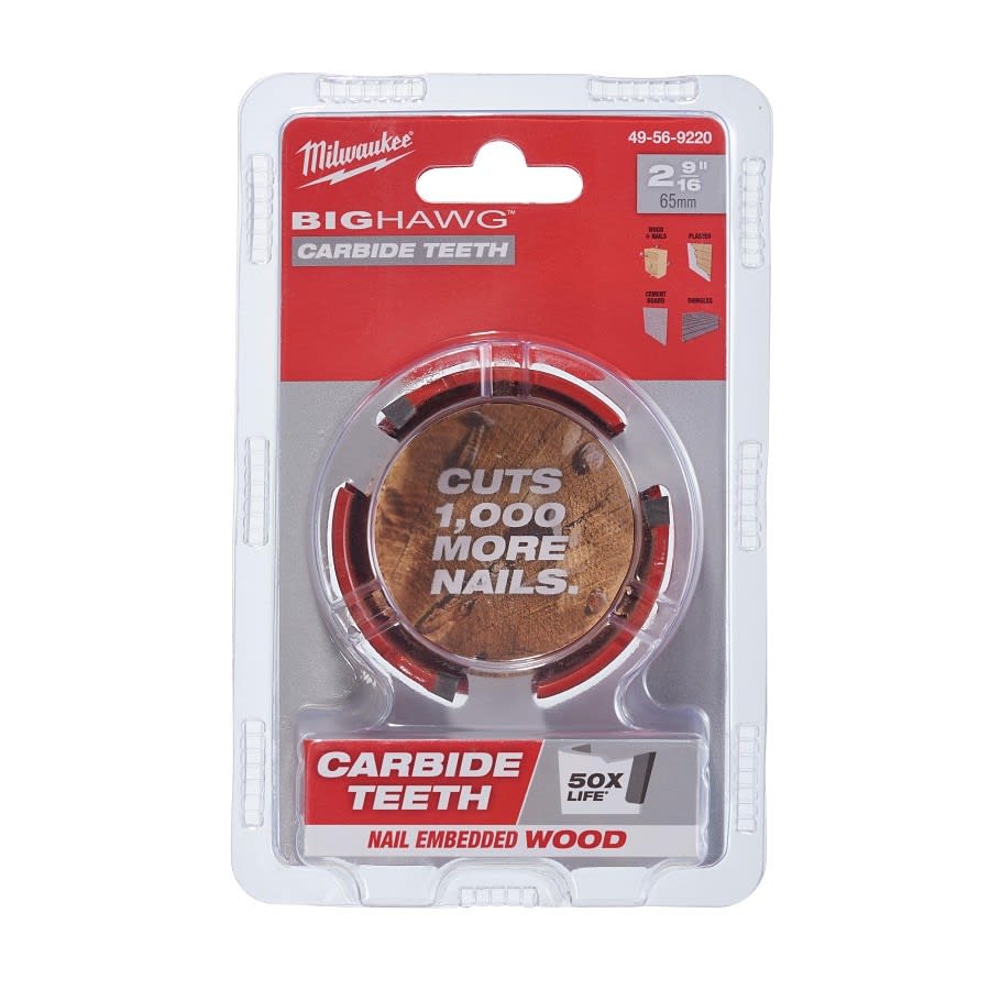 BIG HAWG™ Hole Saw, 2-9/16 in Dia, Carbide Cutting Edge
