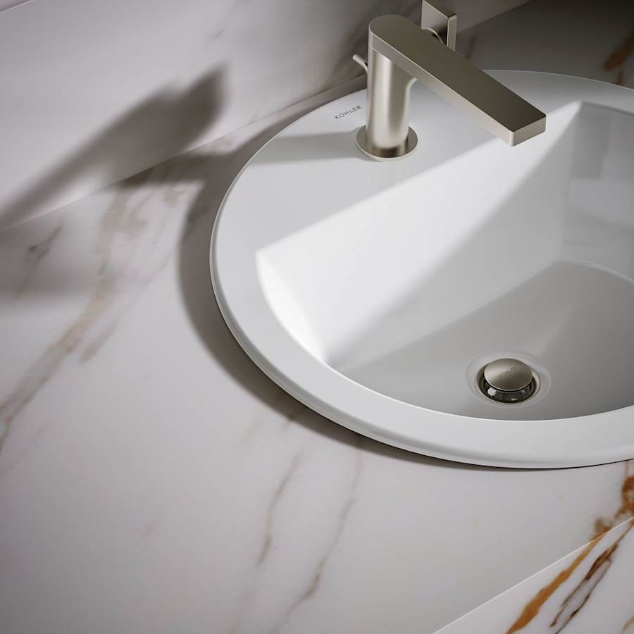 Bryant 18-7/8" Circular Vitreous China Drop In Bathroom Sink with Overflow and Single Faucet Hole