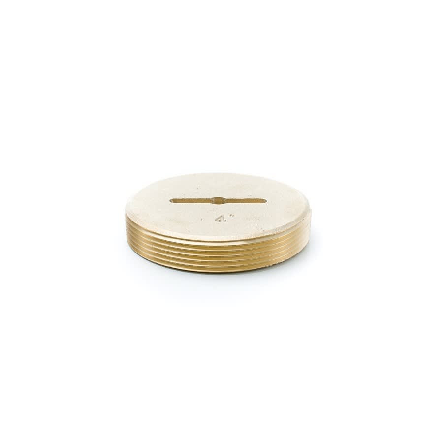 Countersunk Tapped Cleanout Plug, 4 in, 1/4-20, Brass