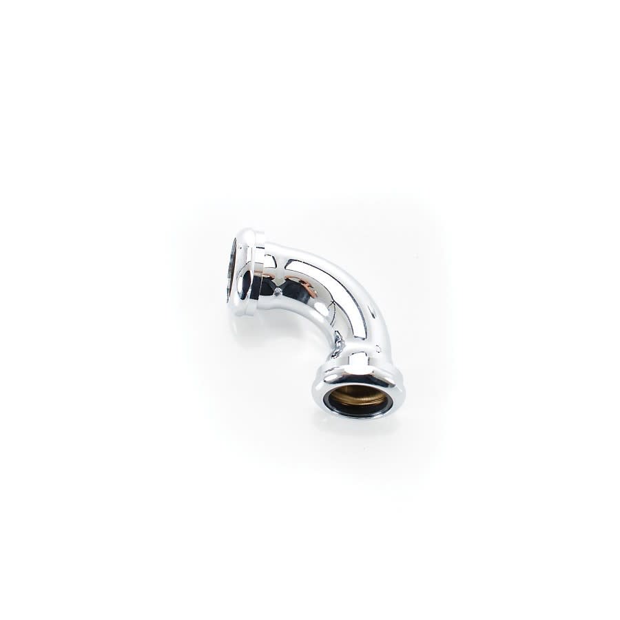 90 deg Tubular Elbow, 1-1/4 in, 17 ga, Chrome