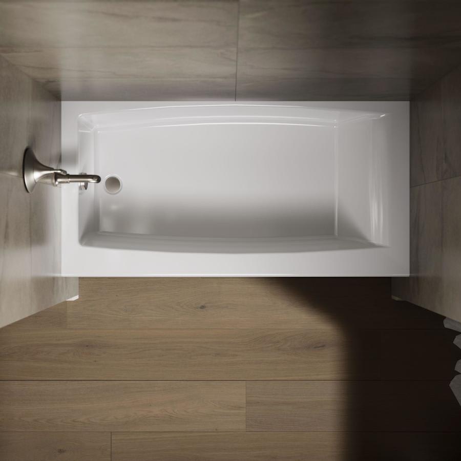 Entity 60" x 30" Three Wall Alcove Acrylic Soaking Tub with Left Drain