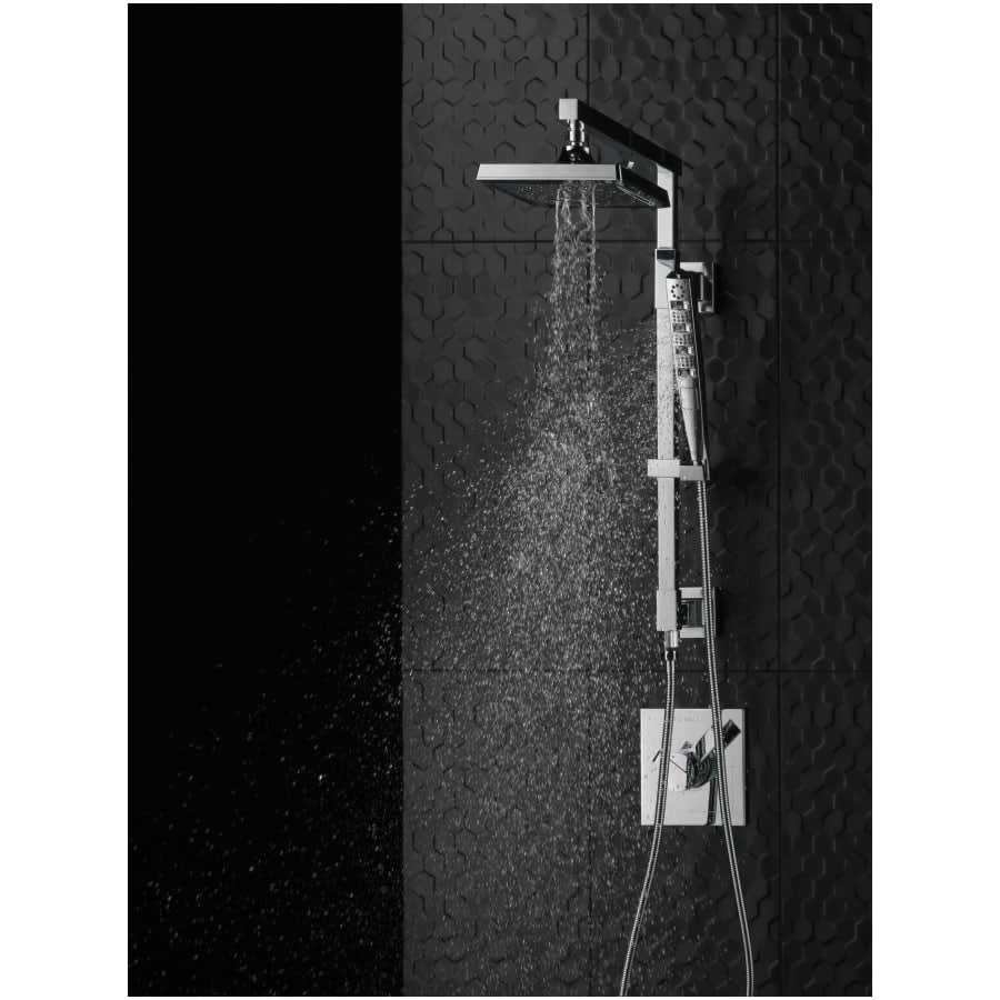 Universal Showering 7-5/8" Square 1.75 GPM Shower Head Full Spray Pattern with Touch Clean and H2Okinetic Technology