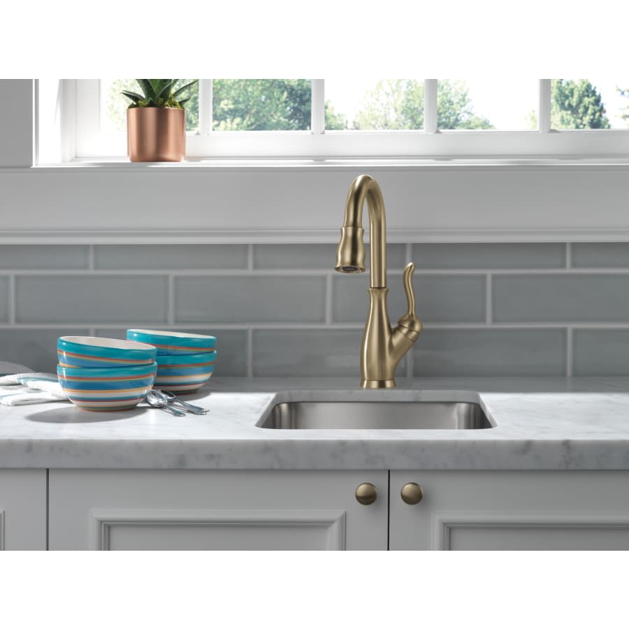 Leland Pull-Down Spray Bar/Prep Faucet with Diamond Seal Technology, Touch Clean, and MagnaTite Docking Technology