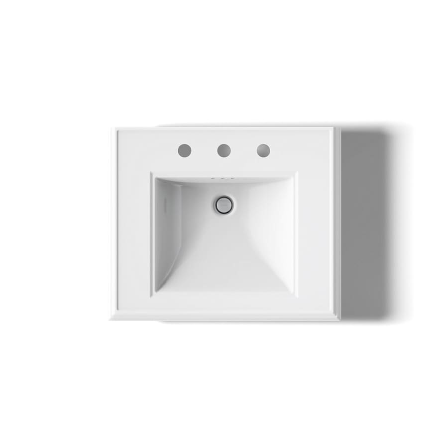 Memoirs Classic 24" Fireclay Pedestal Bathroom Sink with 3 Holes Drilled and Overflow