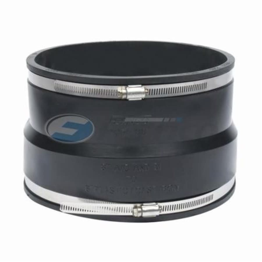 Transition Coupling, 8 in, Ductile Iron/AC x Cast Iron/Plastic, Flexible PVC