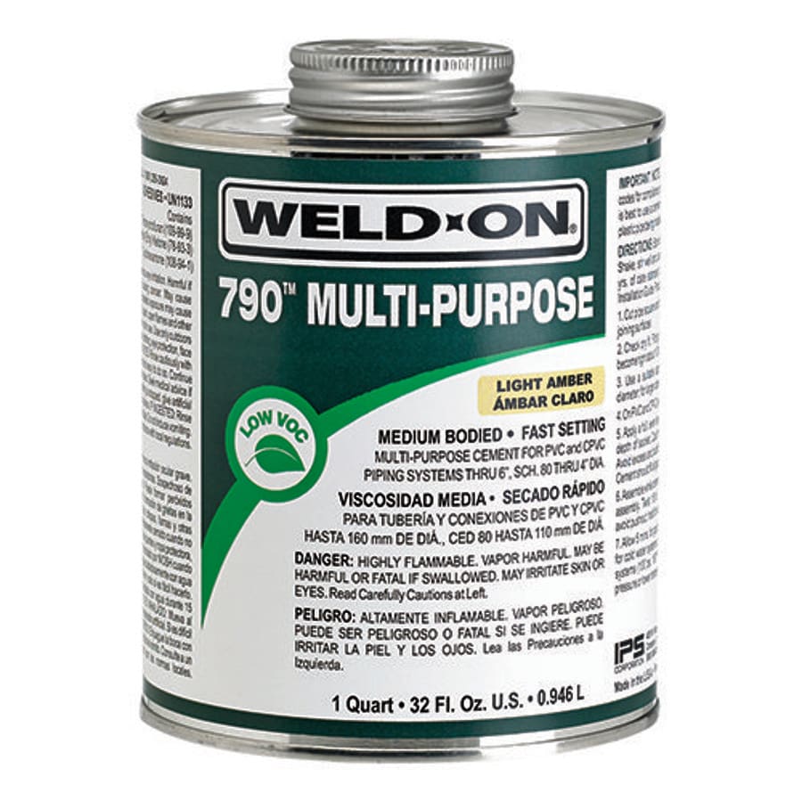790™ Medium Body Cement, 1/2 pt, Light Amber, For PVC, CPVC