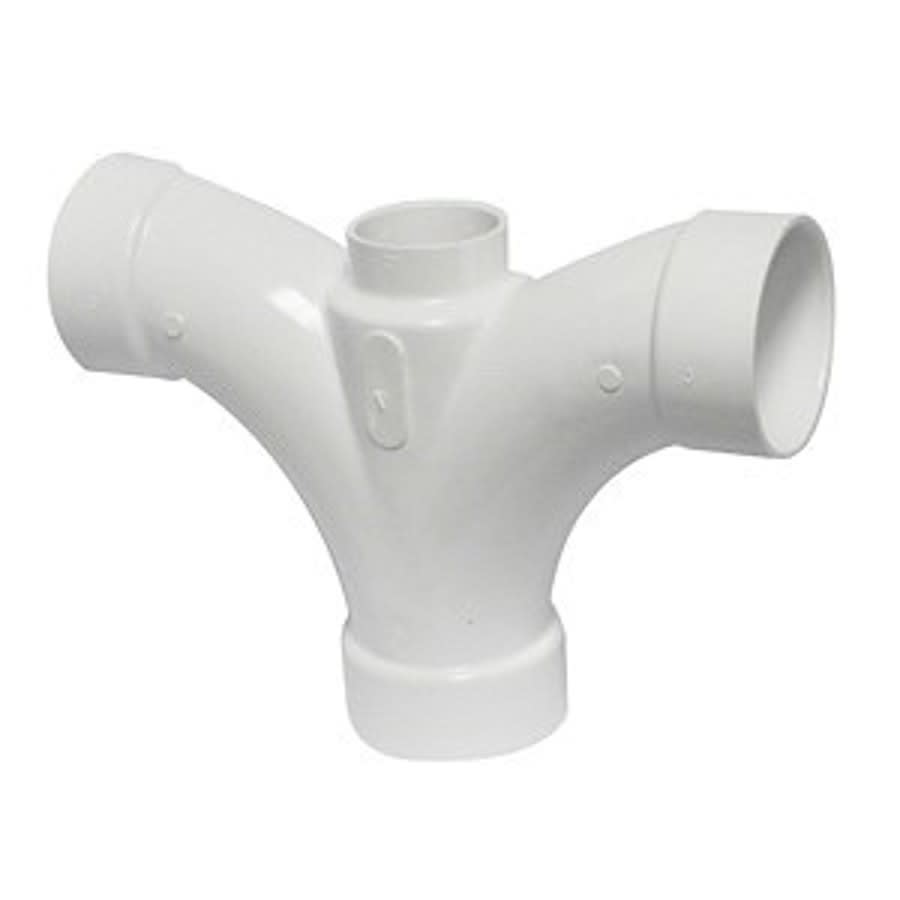 Double Fixture Tee, 3 x 2 x 3 x 3 in, Hub, DWV, PVC