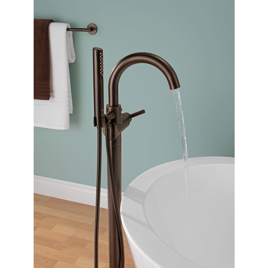 Trinsic Floor Mounted Tub Filler with Integrated Diverter and Hand Shower - Less Rough In
