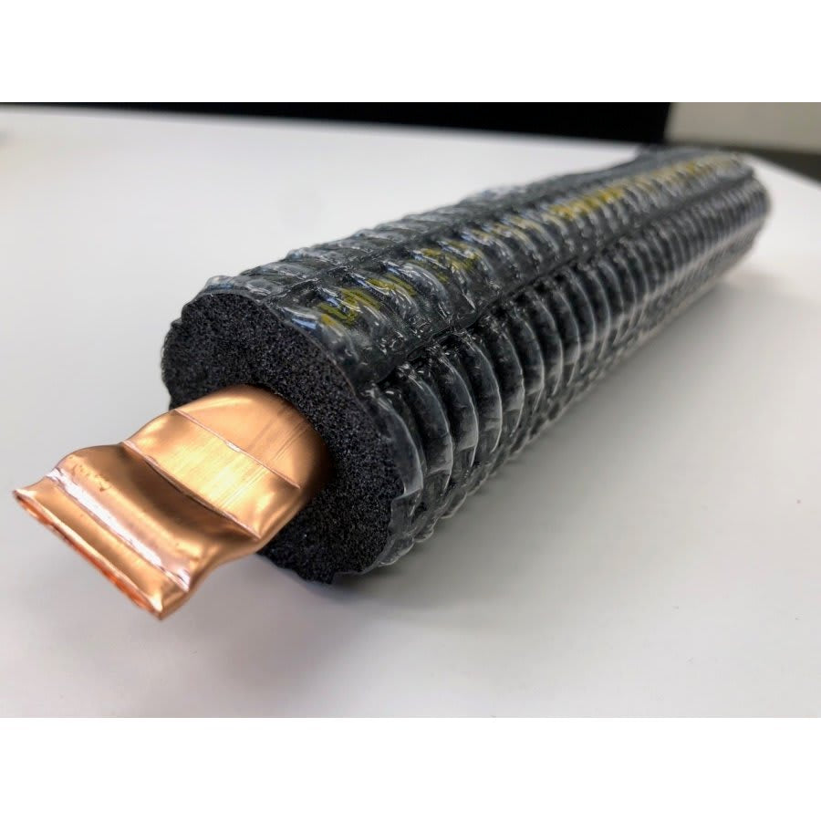 Dual Line Single Insulated Line Set, 3/8 in Liquid Line, 5/8 in Suction Line, 1/2 in THK, 50 ft L, White