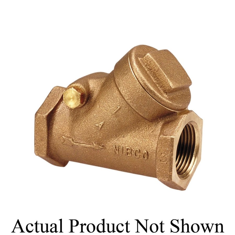 Swing Check Valve, 1/2 in, FNPT, Bronze