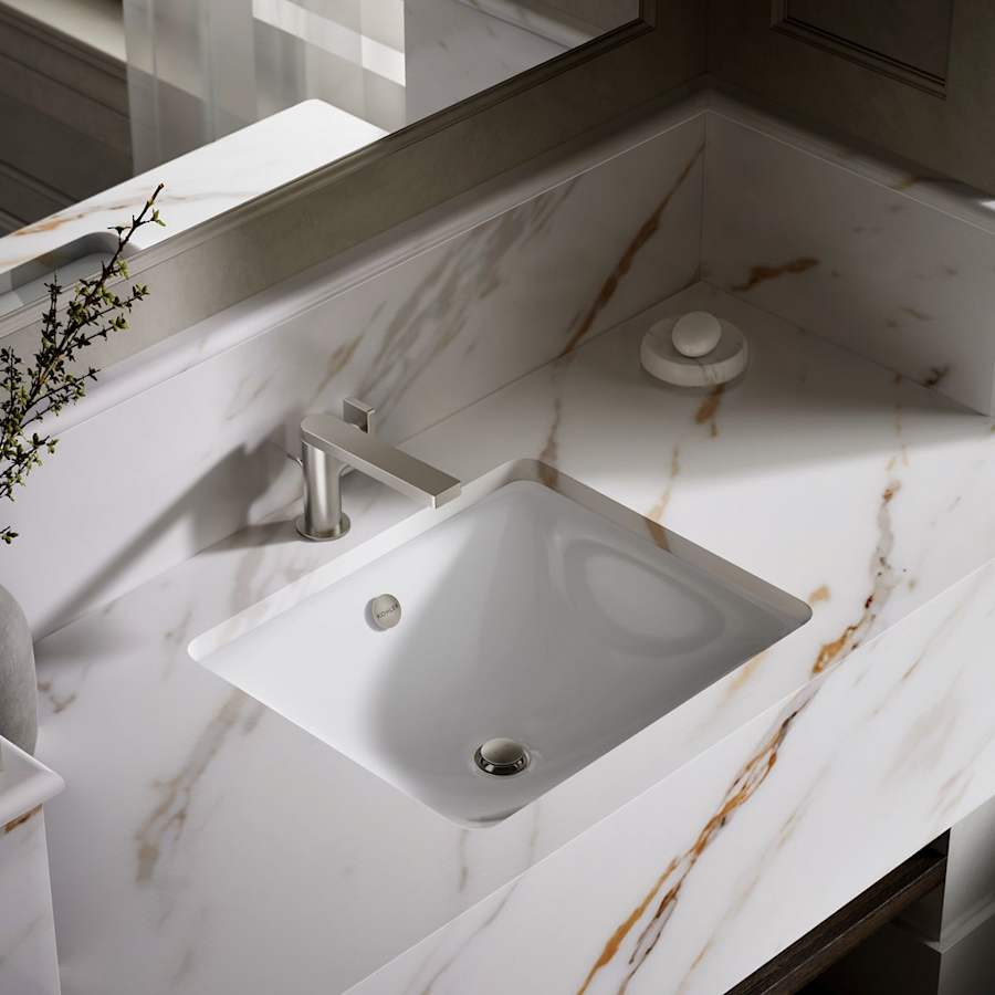 Iron Plains 18-9/16" Drop In Enameled Cast Iron Bathroom Sink with Overflow