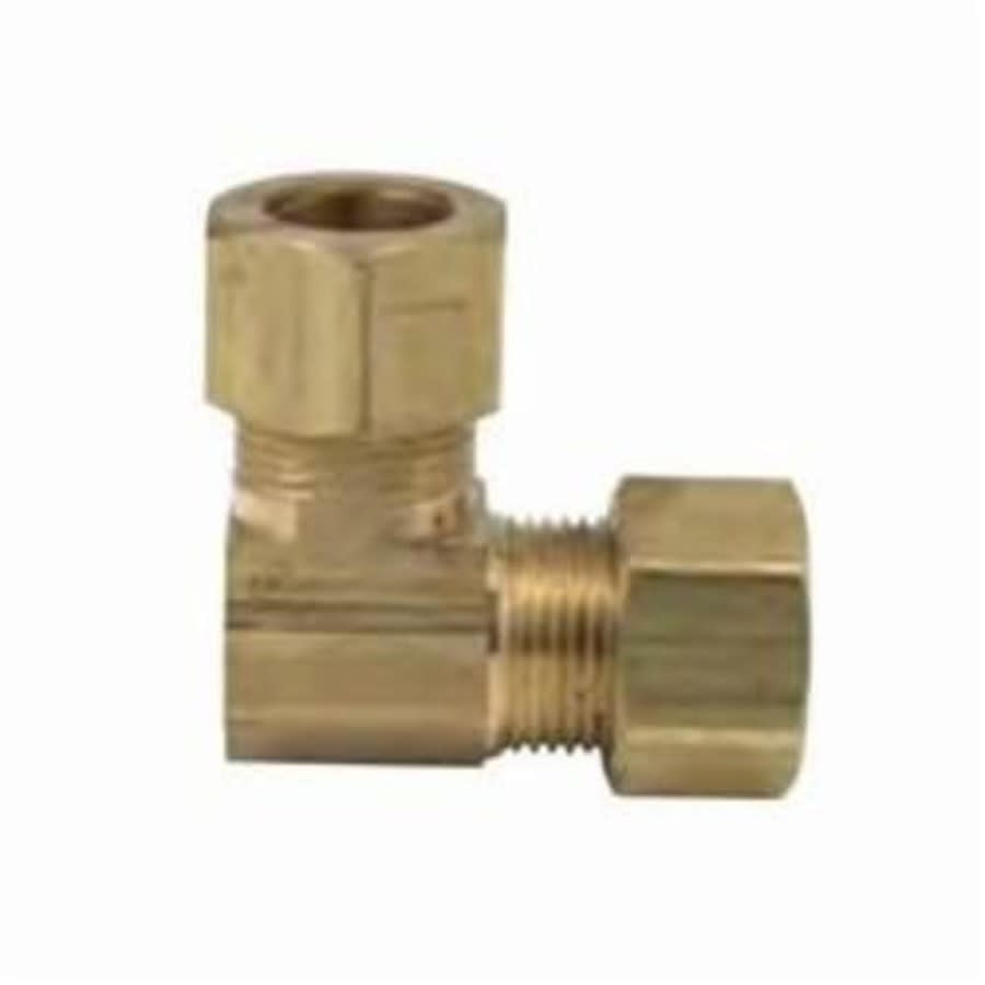 90 deg Elbow, 1/2 in, Comp, Brass, Rough Brass, Domestic