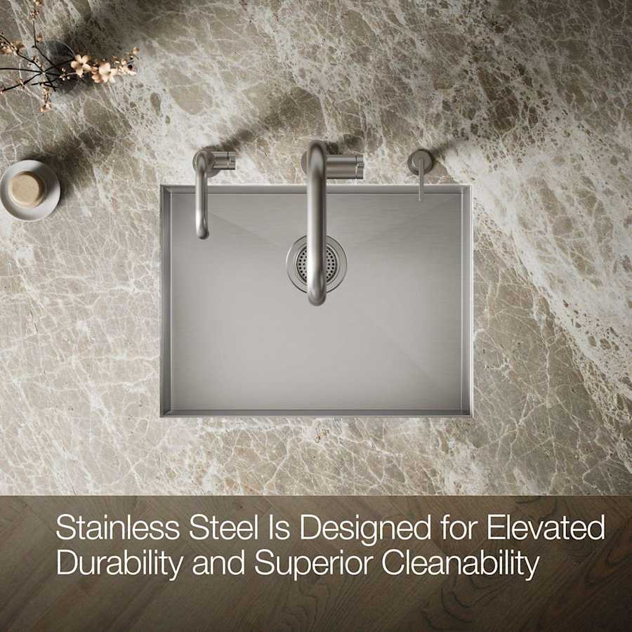 Vault 24" Undermount Single Basin Stainless Steel Kitchen Sink with SilentShield Technology