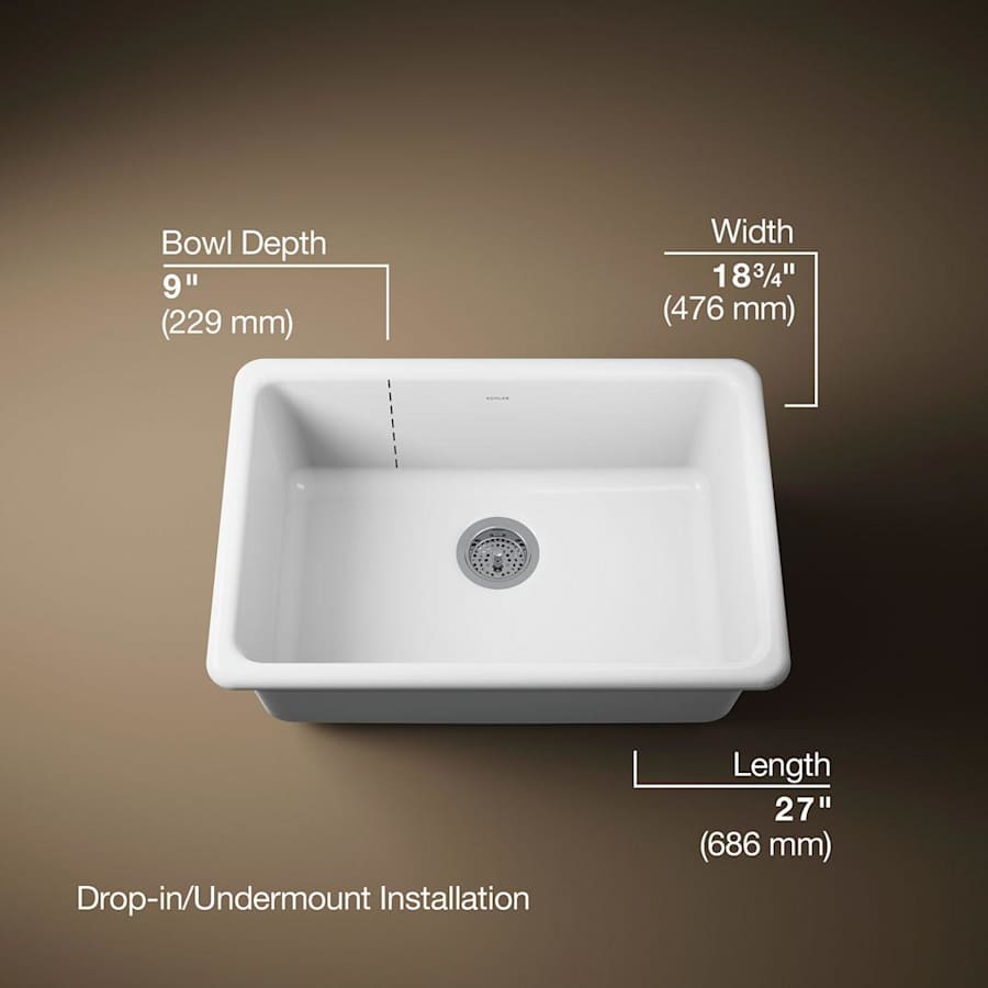 Iron/Tones 27" Undermount Single Basin Enameled Cast Iron Kitchen Sink