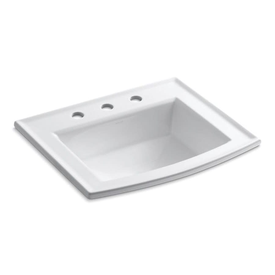 Archer® Top Mount Lavatory Sink, ADA, 22-5/8 x 19-7/16 x 7-7/8 in, Vitreous China, White