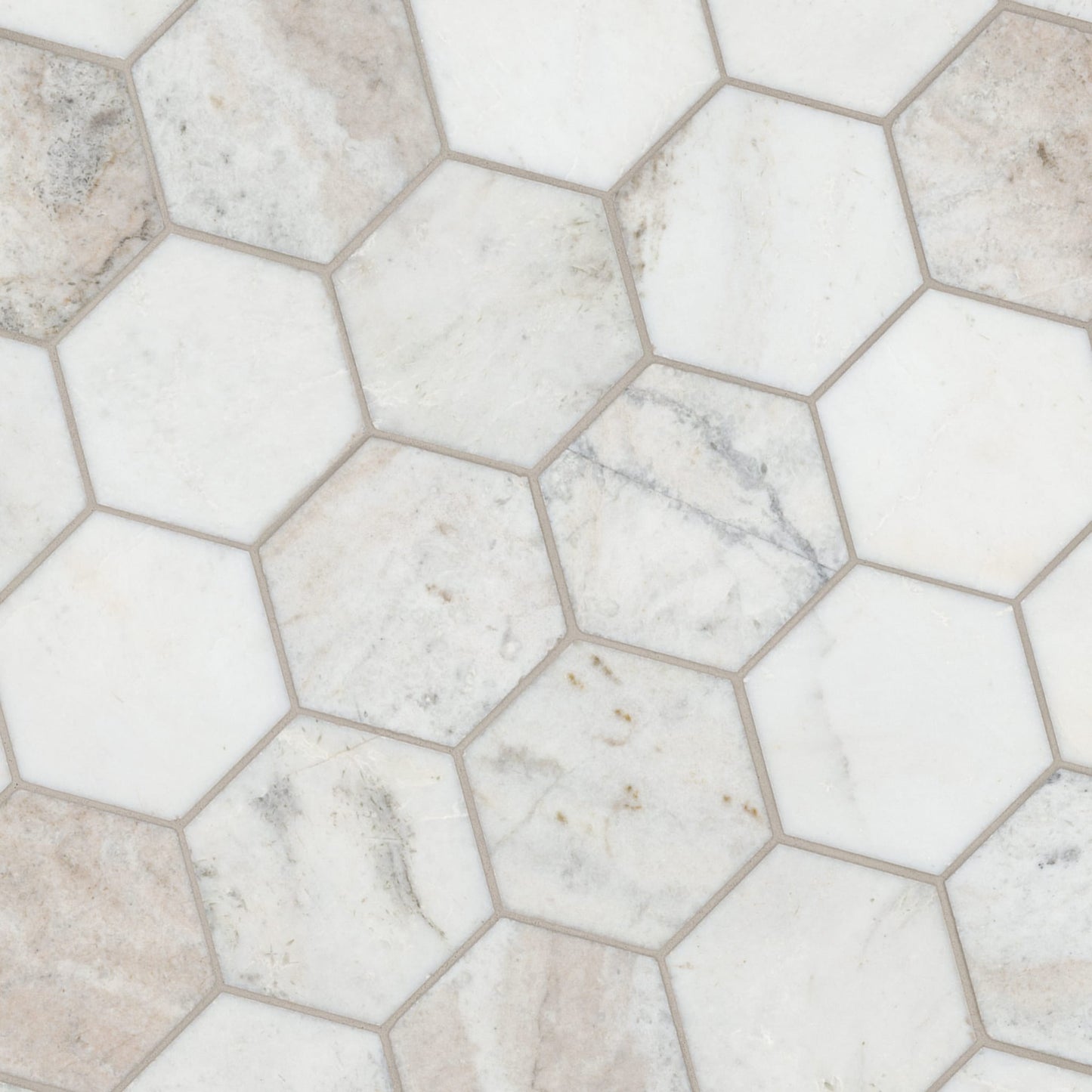 Arabescato Venato White 5" Hexagon Honed