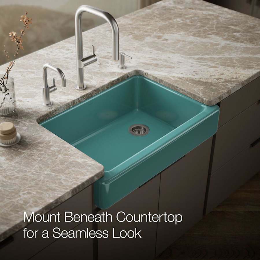 Whitehaven 32-1/2" Self-Trimming Farmhouse Single Basin Enameled Cast Iron Kitchen Sink