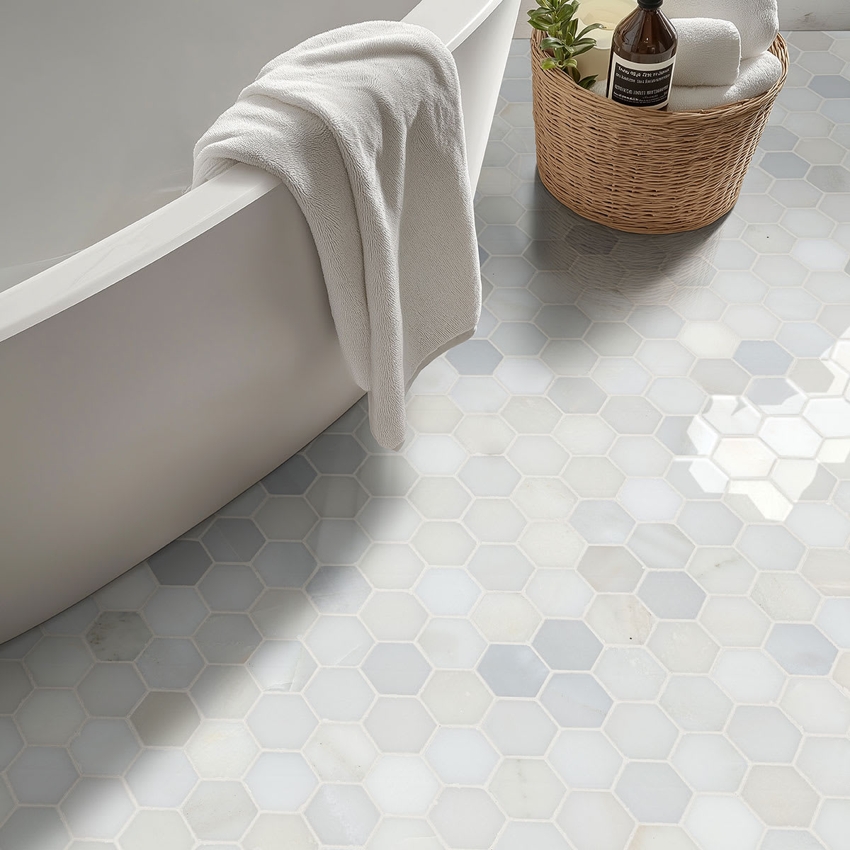 Greecian White 2"Hexagon Polished