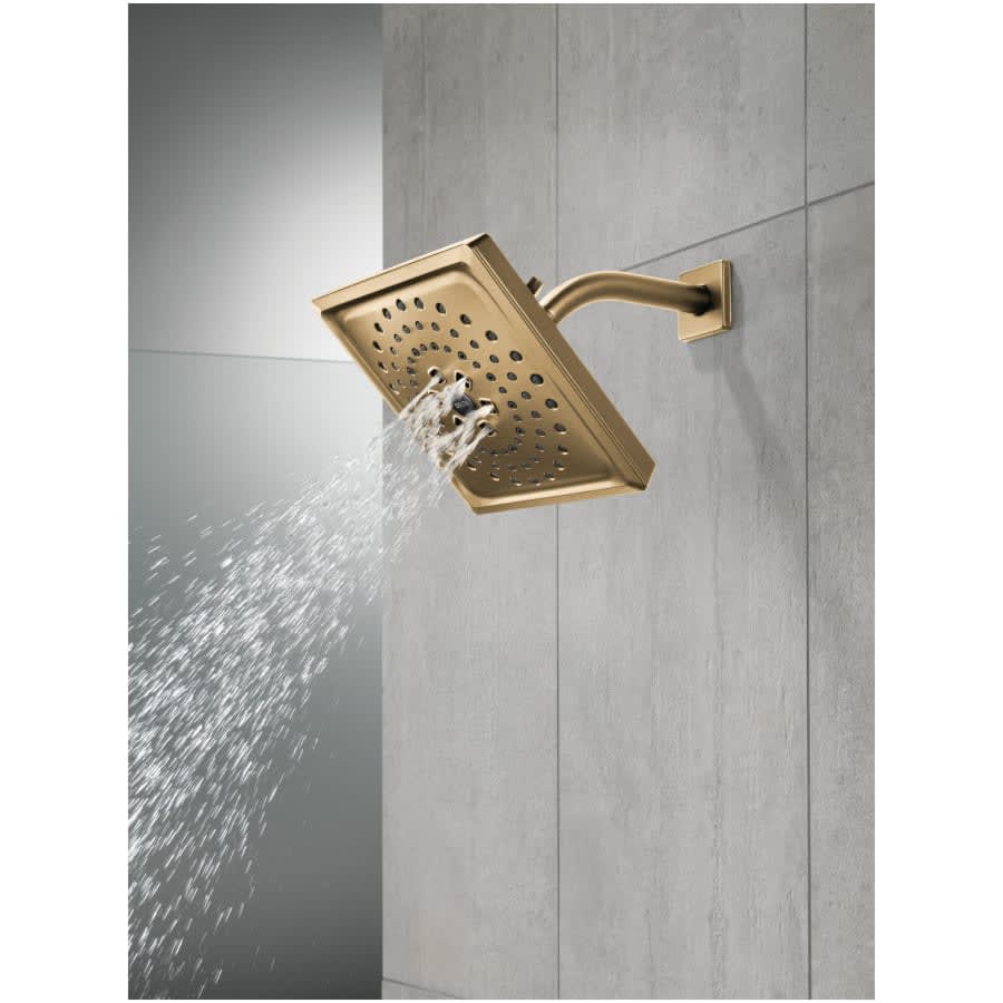 Universal Showering 7-5/8" Square 1.75 GPM Shower Head Full Spray Pattern with Touch Clean and H2Okinetic Technology