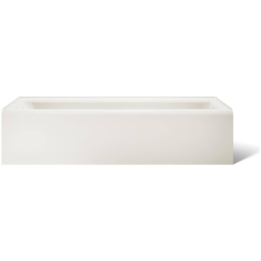 Bellwether Bath Tub 60" L x 30 1/4" W Cast Iron Soaking for Three Wall Alcove Installations with Integral Apron and Right Drain
