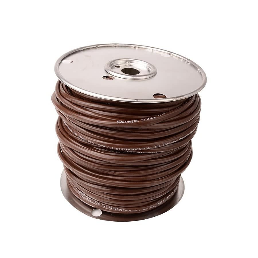 Thermostat Wire, 18 AWG, 10-Wire, 250 ft L, Brown