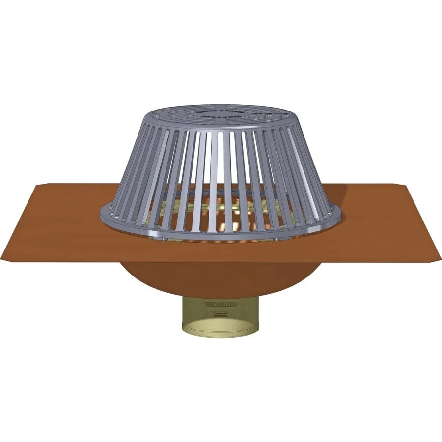 Copper Roof Assembly, 12 in Dia, 2 in Outlet, No Hub, Poly Dome