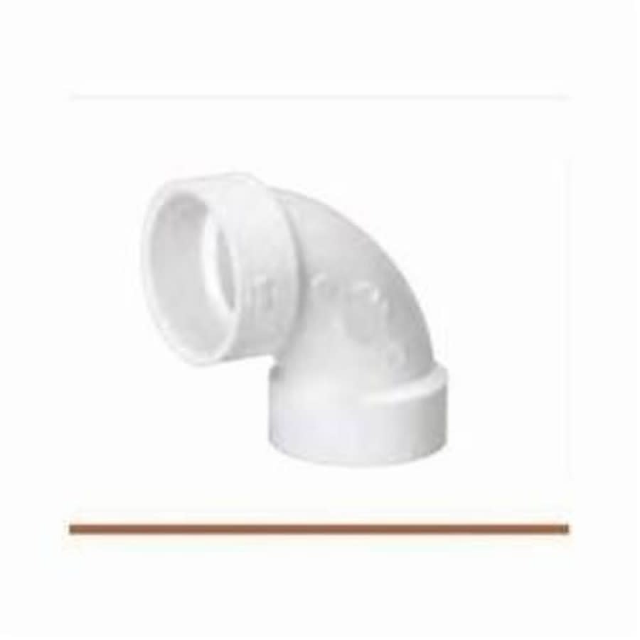 90 deg Elbow, 1-1/2 in, Hub, DWV, PVC