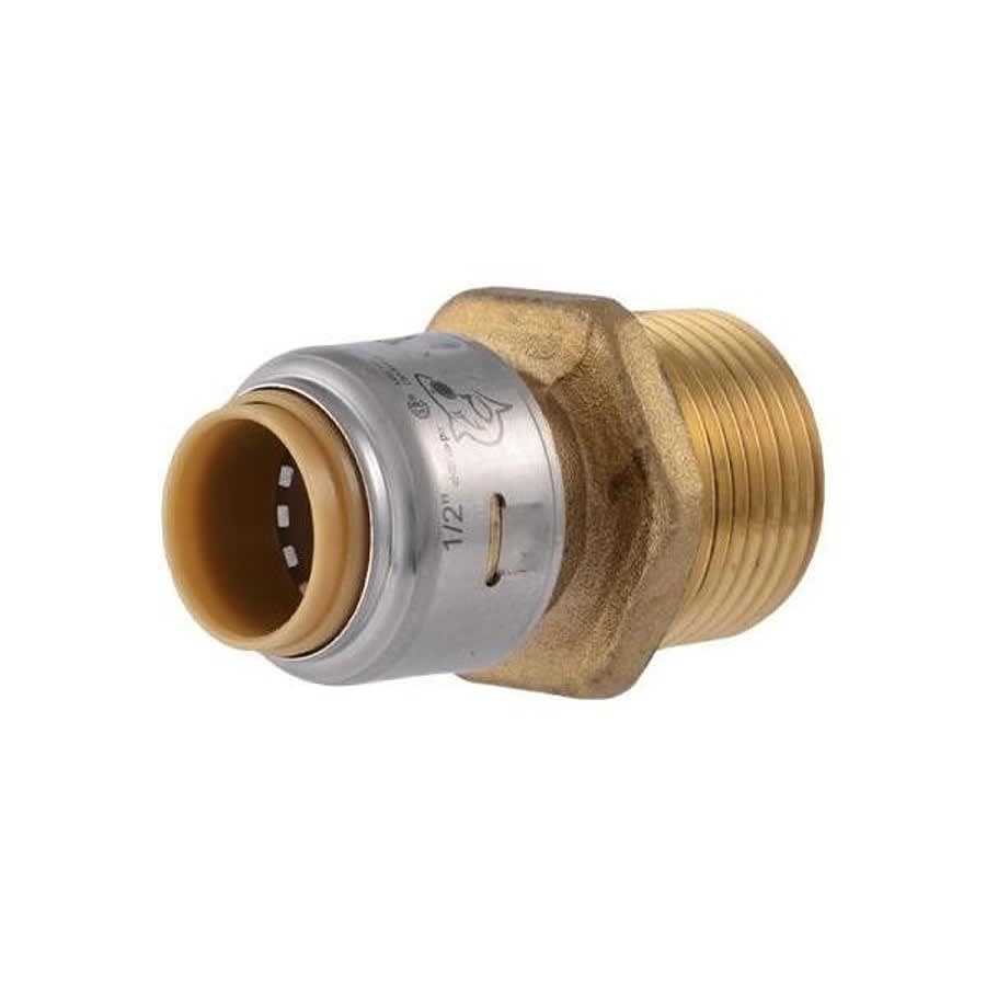 Max™ Adapter, 1/2 x 3/4 in, Push x MNPT, Brass