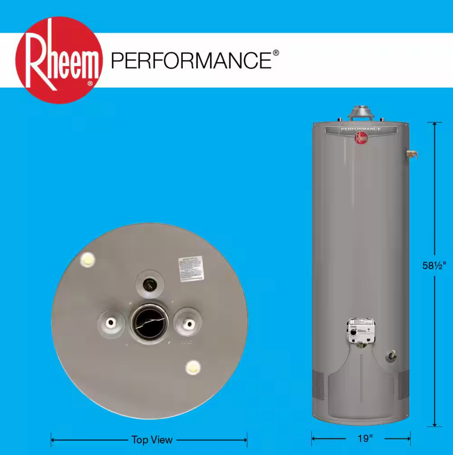 Performance 40 Gal. Tall 6-Year 38,000 BTU Ultra Low NOx (ULN) Natural Gas Tank Water Heater w/ Aluminum Drain Pan