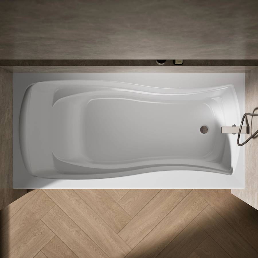 Mariposa 6 Foot Three Wall Alcove Soaking Tub with Right Hand Drain